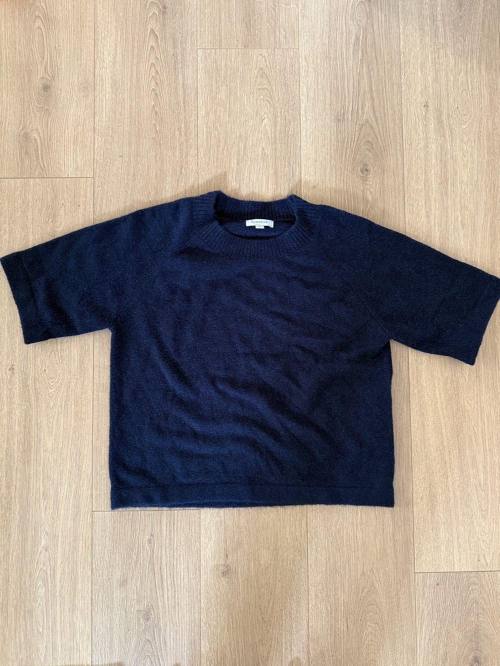 Evereve Navy Short Sleeve Sweater